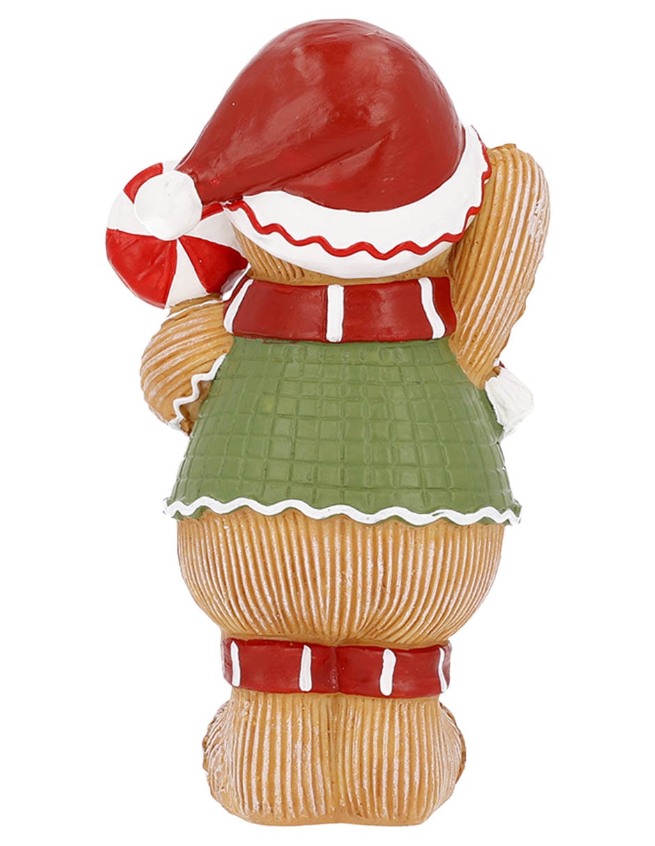 Figura decorativa navideña de muñeco de jengibre de resina 3