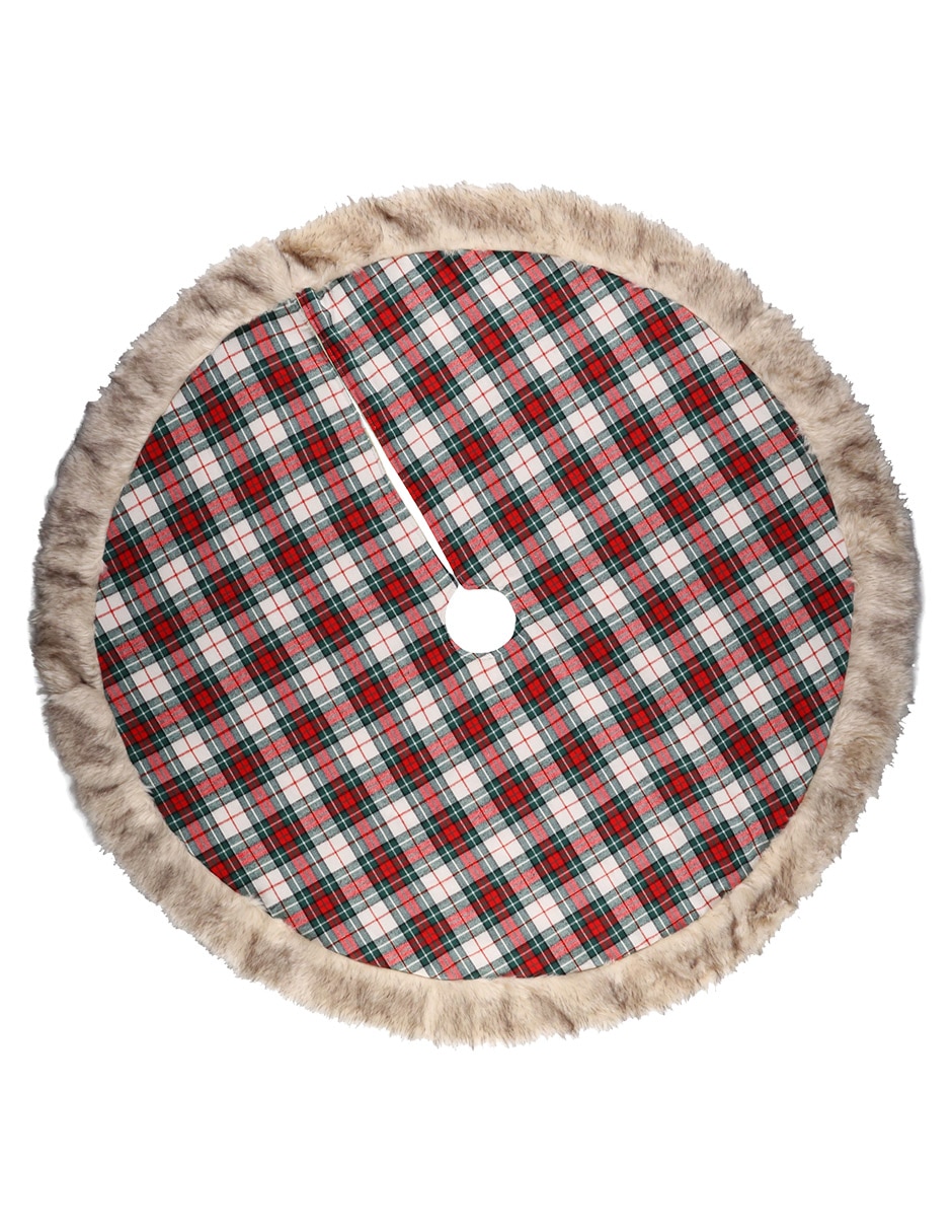 Pie de árbol estampado a cuadros