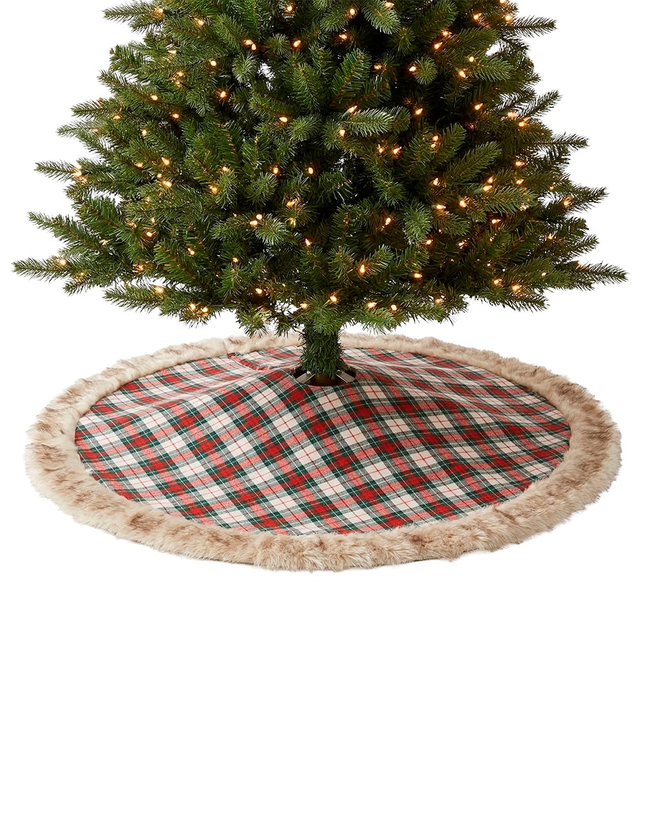 Pie de árbol estampado a cuadros 2