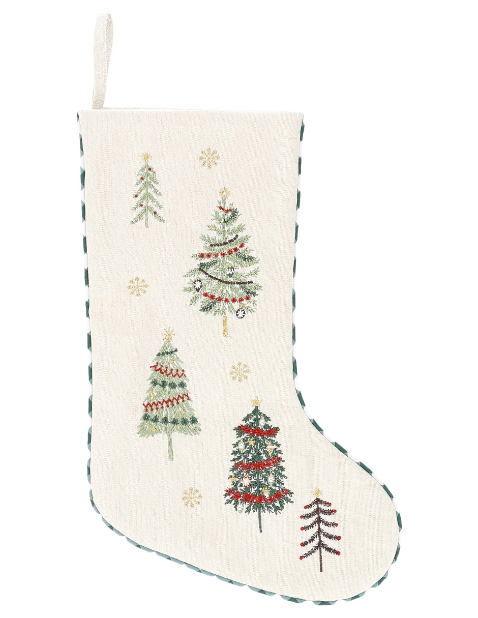Bota navideña estampado árbol de navidad