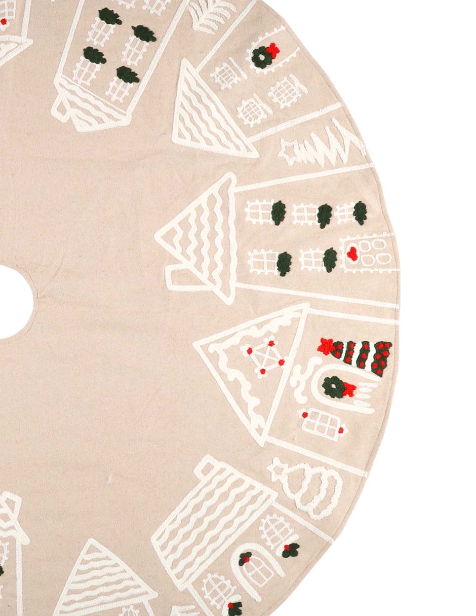 Pie de árbol estampado navideño 2