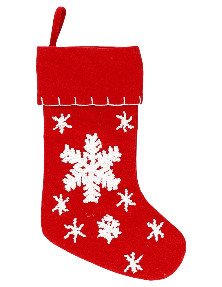 Bota navideña estampado copo de nieve