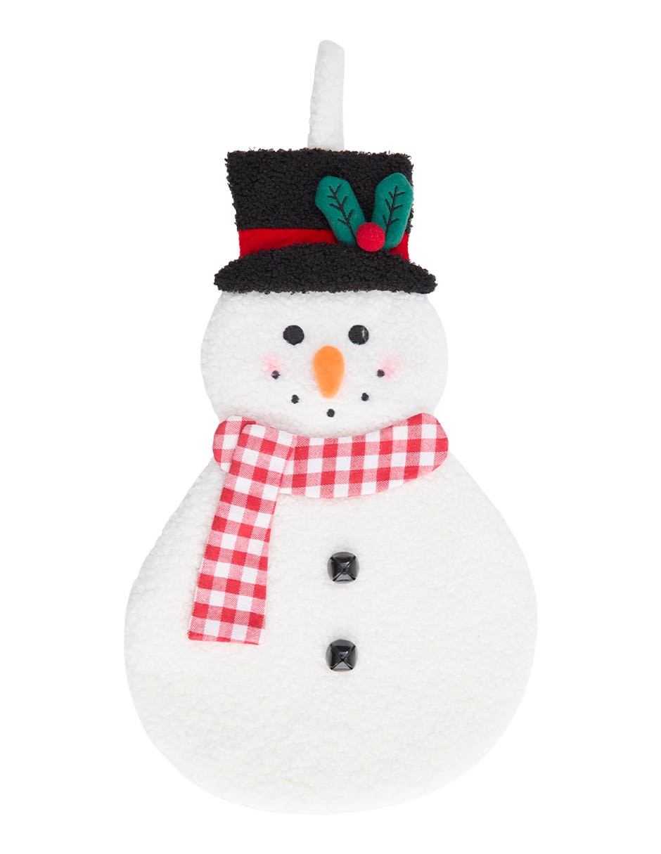 Figura de tela navideña de muñeco nieve